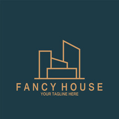 minimalist modern house fancy icon vector illustration template design