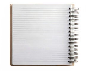 blank notebook isolated on white background