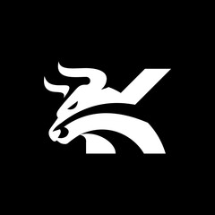 letter K bull logo