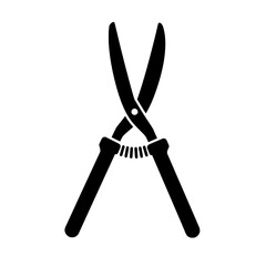 Garden Shears Silhouette: An elegant depiction of garden shears in stark, minimalist silhouette, offering a striking visual of essential gardening tools.
