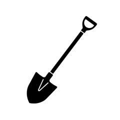 Shovel silhouette: A simple yet striking silhouette of a shovel, a fundamental tool for digging and construction, stands out against a minimalist backdrop.