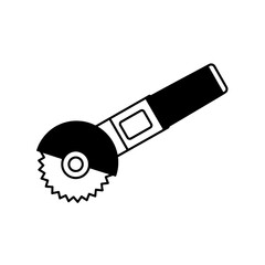 Industrial Angle Grinder in Silhouette: This illustration showcases a sleek, minimalist design of an angle grinder, ideal for construction or engineering-themed visual.