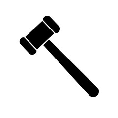 Gavel Icon: A simple, yet bold graphic of a gavel, signifying authority and justice. Ideal for legal or judiciary themes.