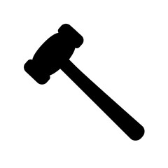 Hammer Silhouette: A stark black silhouette of a hammer, isolated, embodies the essence of construction, repair, and the simple power of tools.