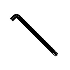 Torx Wrench Silhouette: A bold, stark silhouette of a torx wrench, essential for precision work and mechanical tasks. Demonstrating simplicity and functionality.