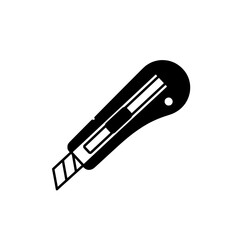 Precise Cut: A close-up graphic of a sleek, sharp box cutter. Perfectly isolated, this image offers clean lines and versatile use for design or projects.