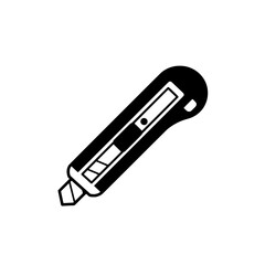 Utility Cutter: Simple, minimalistic illustration featuring a utility cutter tool. Its a practical design.