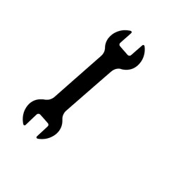 Precision Tool: A simple yet striking monochrome representation of a wrench, essential for mechanical tasks. Its form embodies strength and functionality.