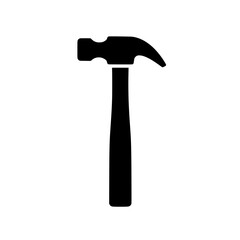 Hammer Silhouette: A stark, silhouetted image of a hammer, capturing the essence of a fundamental tool, is a versatile emblem of craftsmanship, construction, and domestic projects. 