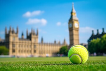 Tennis ball on grass in London (3)