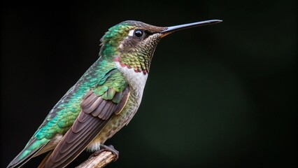 Fototapeta premium hummingbird on green background