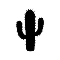 Cactus Silhouette: A stark black silhouette of a towering cactus, showcasing its spiky texture and unique shape, a symbol of the desert's resilience and wildness.