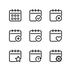 Calendar icon set. Date icon.