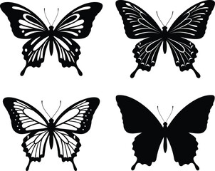 Butterfly Silhouette Collection with Decorative Wings
