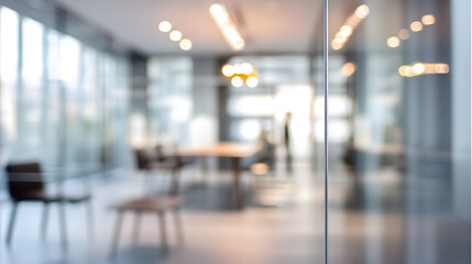 Obraz premium Business meeting in modern office space blurred background contemporary design urban environment