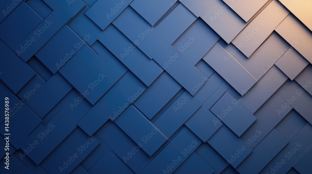 Wall mural abstract geometric pattern of overlapping rectangles in shades of blue