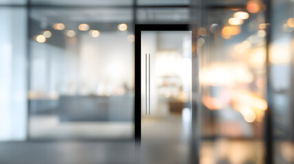 Dynamic office ambiance modern workspace blurred interior professional environment focused viewpoint