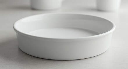 White round ceramic bowl isolated