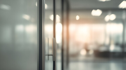 Business meeting setting modern office interior blurred background view professional environment