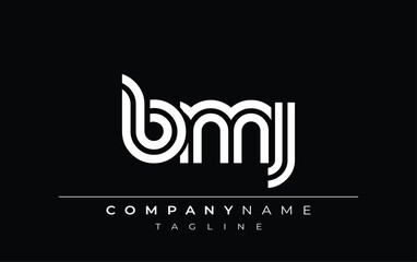 BMJ Creative Unique Modern Letter Logo Design. Stylized logo featuring a unique letter design, presenting abstract minimalist aesthetics and modern appeal.
