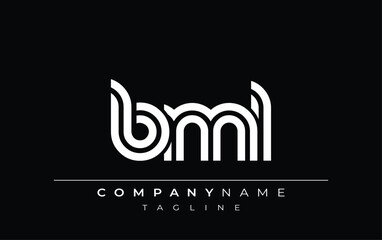 BML Creative Unique Modern Letter Logo Design. Stylized logo featuring a unique letter design, presenting abstract minimalist aesthetics and modern appeal.