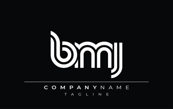 BMJ Creative Unique Modern Letter Logo Design. Stylized logo featuring a unique letter design, presenting abstract minimalist aesthetics and modern appeal.