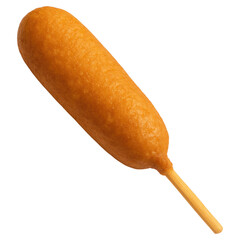 Delicious Golden Brown Corn Dog on a Stick Ready to Eat A perfect snack or meal Isolated on Transparent Background
