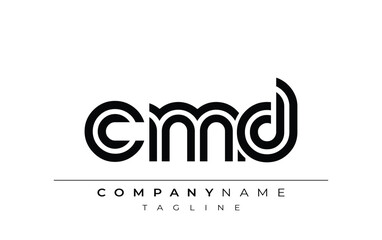 CMD Creative Unique Modern Letter Logo Design. Stylized logo featuring a unique letter design, presenting abstract minimalist aesthetics and modern appeal.
