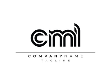 CML Creative Unique Modern Letter Logo Design. Stylized logo featuring a unique letter design, presenting abstract minimalist aesthetics and modern appeal.