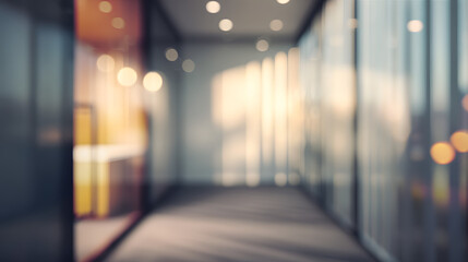 Blurred office interior with doorway modern workspace photography soft lighting perspective
