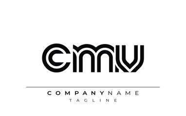 CMV Creative Unique Modern Letter Logo Design. Stylized logo featuring a unique letter design, presenting abstract minimalist aesthetics and modern appeal.