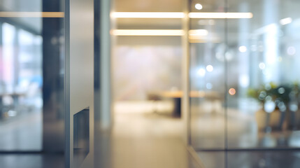 Focused business meeting modern office space blurred background bright environment professional perspective
