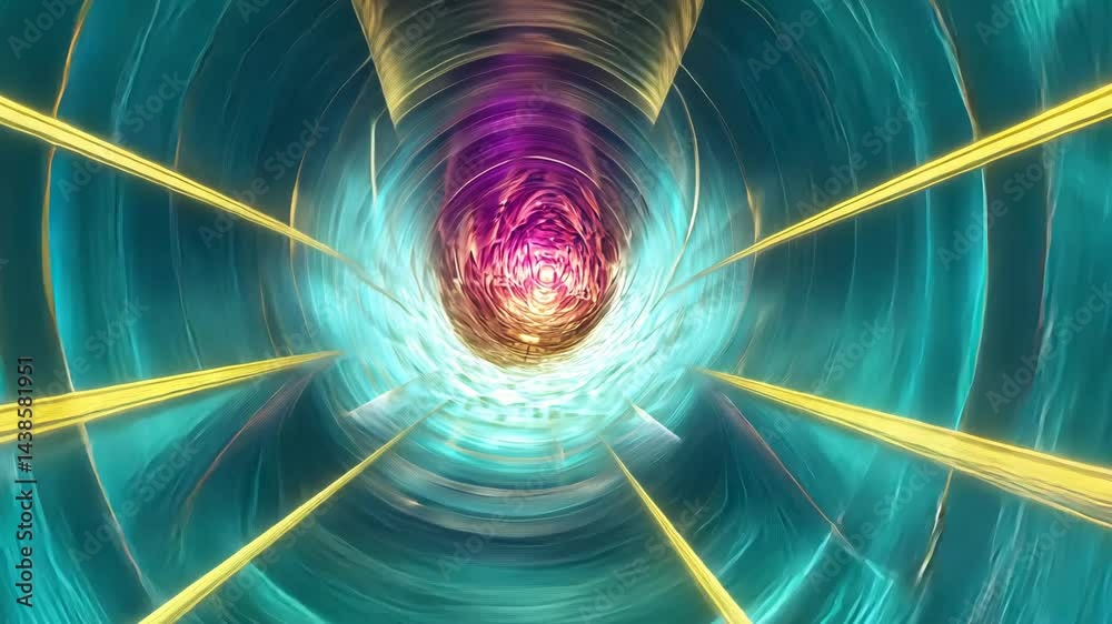 Wall mural vibrant light tunnels evolving in dynamic circular patterns with electric energy flow