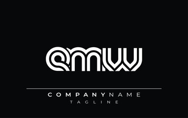 EMW Creative Unique Modern Letter Logo Design. Stylized logo featuring a unique letter design, presenting abstract minimalist aesthetics and modern appeal.
