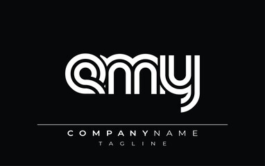 EMY Creative Unique Modern Letter Logo Design. Stylized logo featuring a unique letter design, presenting abstract minimalist aesthetics and modern appeal.