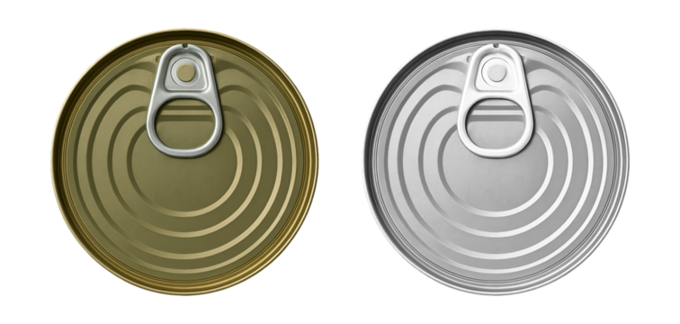 Collection set of metal can lids isolated on transparent or white background, png - Powered by Adobe
