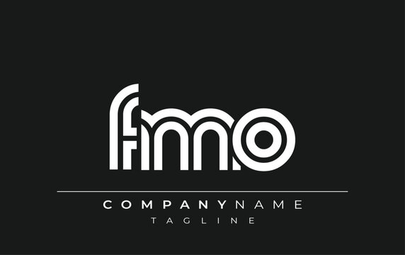 FMO Creative Unique Modern Letter Logo Design. Stylized logo featuring a unique letter design, presenting abstract minimalist aesthetics and modern appeal.