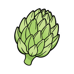 Isolated vector illustration of a fresh green artichoke vegetable healthy food ingredient diet