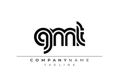 GMT Creative Unique Modern Letter Logo Design. Stylized logo featuring a unique letter design, presenting abstract minimalist aesthetics and modern appeal.