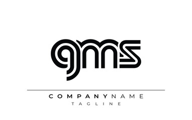GMS Creative Unique Modern Letter Logo Design. Stylized logo featuring a unique letter design, presenting abstract minimalist aesthetics and modern appeal.