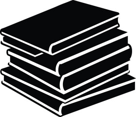 stack of books on white background
