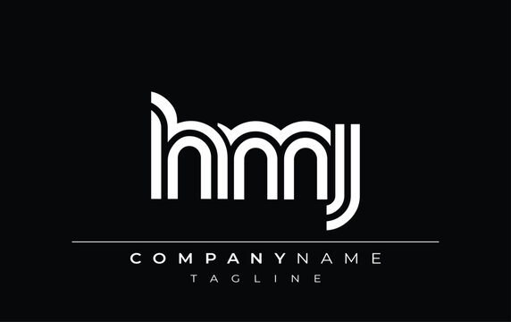HMJ Creative Unique Modern Letter Logo Design. Stylized logo featuring a unique letter design, presenting abstract minimalist aesthetics and modern appeal.