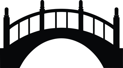 flat bridge silhouette on white background .eps
