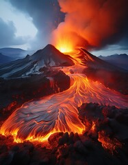 Feuriger Ausbruch: Lavafl&uuml;sse formen neue Landschaft