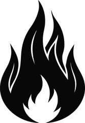 flat fire flame icon on white background .eps
