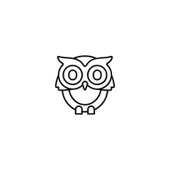 Cute owl bird icon flat vector design