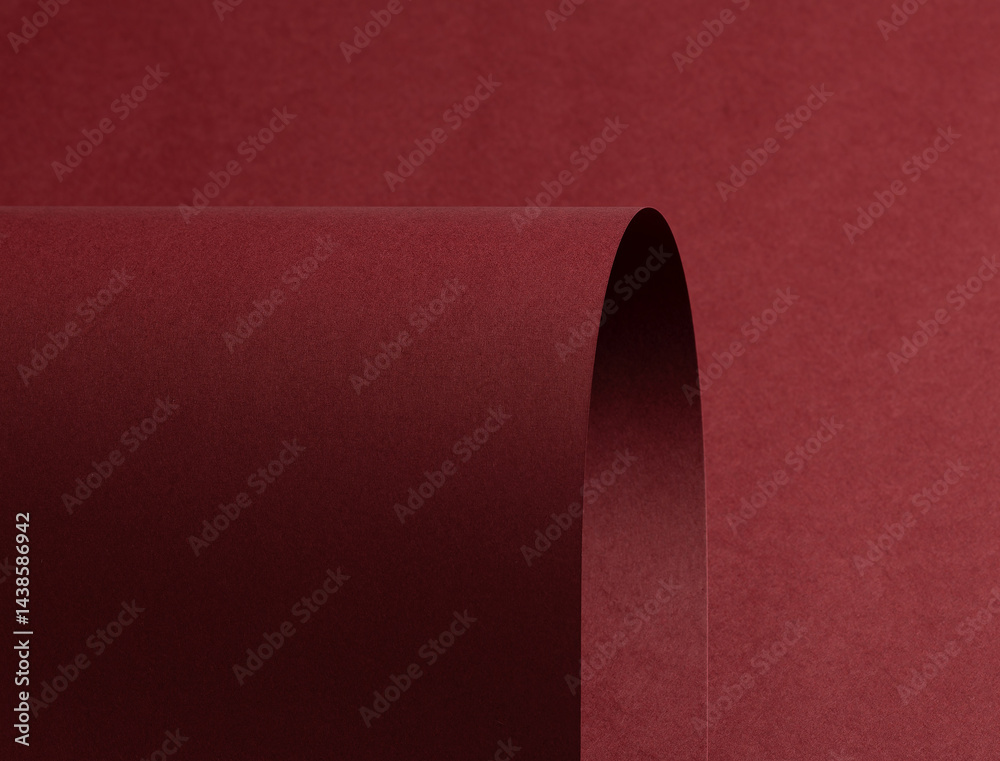 Poster matte paper texture with warm burgundy and deep red tones, sleek and bold with a clean, curved edge.
