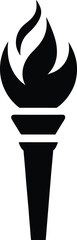 flat flaming torch icon on white background .eps
