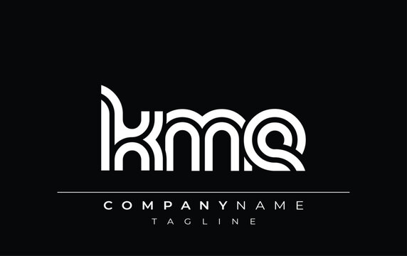 KME Creative Unique Modern Letter Logo Design. Stylized logo featuring a unique letter design, presenting abstract minimalist aesthetics and modern appeal.