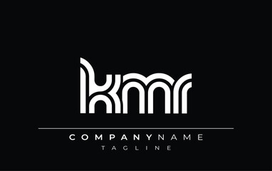 Fototapeta premium KMR Creative Unique Modern Letter Logo Design. Stylized logo featuring a unique letter design, presenting abstract minimalist aesthetics and modern appeal.